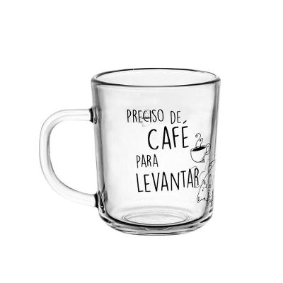 Jogo 6 Caneca De Vidro Preciso De Café Para Levantar Lyor 200ml