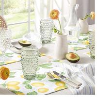 Jogo 10 Lugar Americano Retangular Mesa Limão Siciliano Plástico 43x28cm Lyor - 3