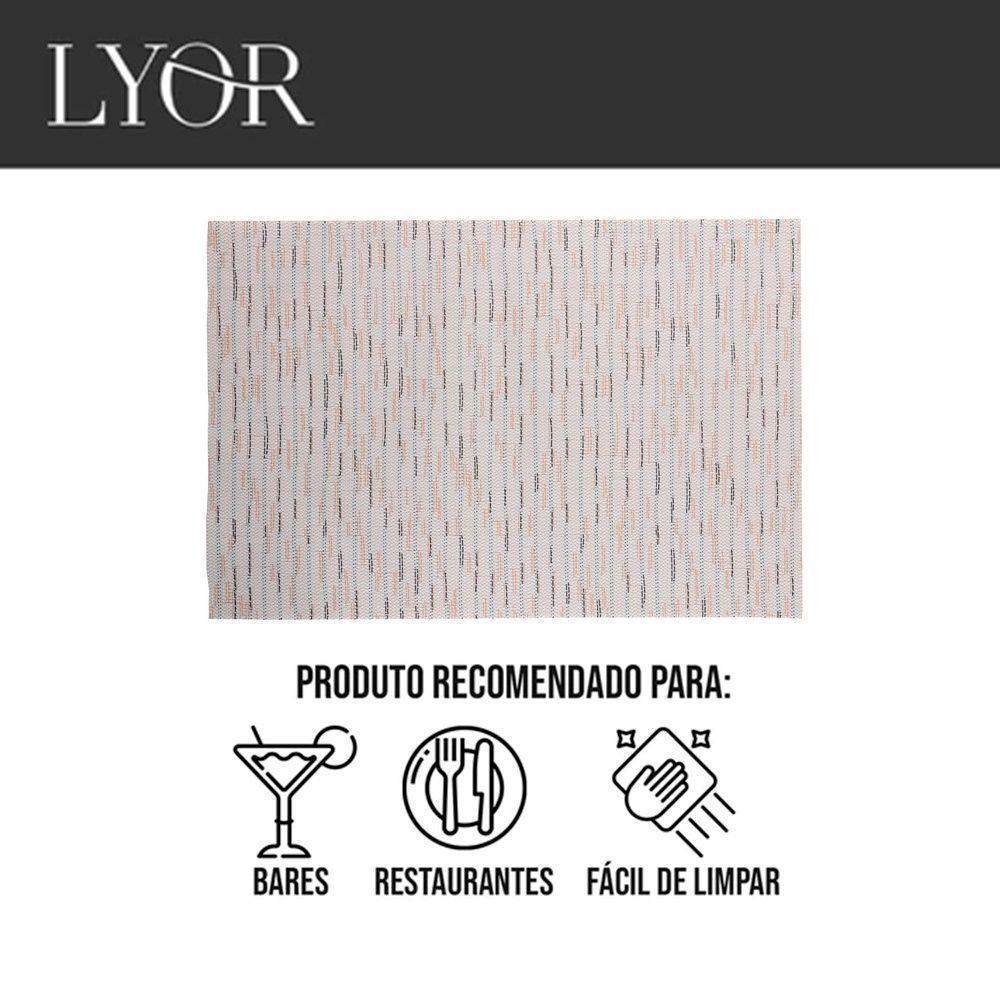 Jogo 4 Lugar Americano Retangular Mesa Pvc Carpet Bege 45x30cm Lyor - 5