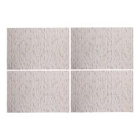 Jogo 4 Lugar Americano Retangular Mesa Pvc Carpet Bege 45x30cm Lyor - 1