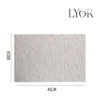 Jogo 4 Lugar Americano Retangular Mesa Pvc Carpet Bege 45x30cm Lyor