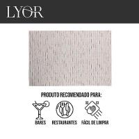 Jogo 4 Lugar Americano Retangular Mesa Pvc Carpet Bege 45x30cm Lyor - 5