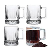 Jogo 4 Caneca De Vidro Café Cappuccino Elusia 250ml Em Casa Tem - 1