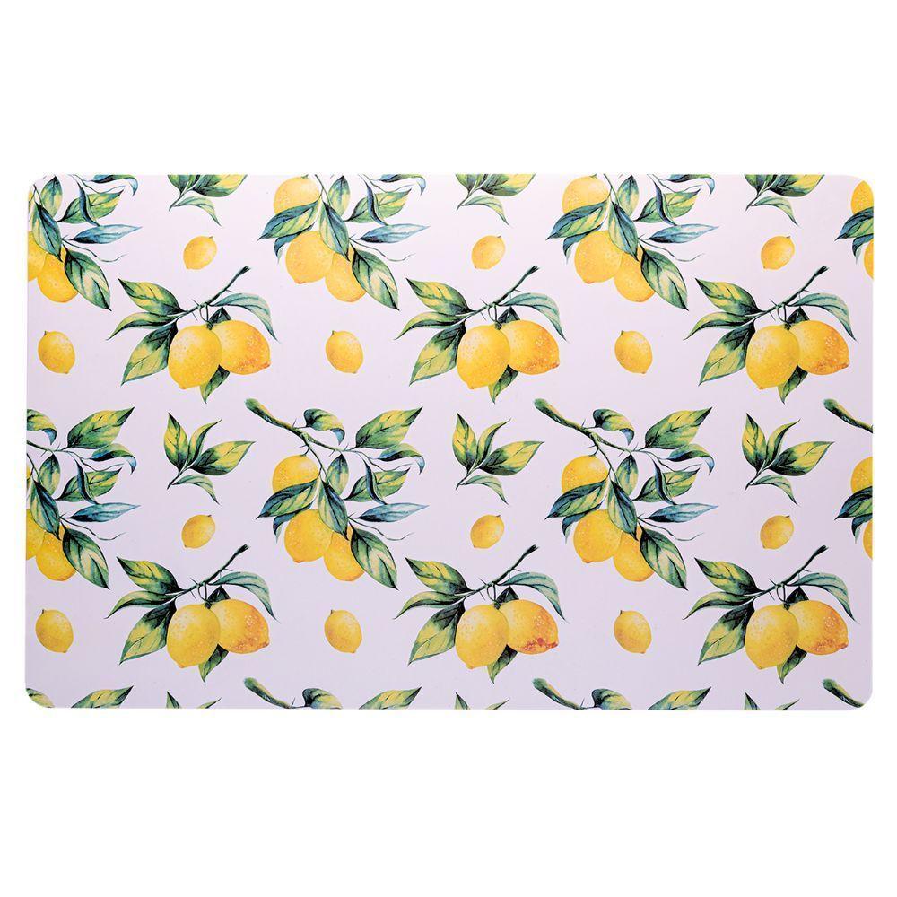 Jogo 12 Lugar Americano Retangular Mesa Limão Siciliano Plástico 43x28cm Lyor - 2