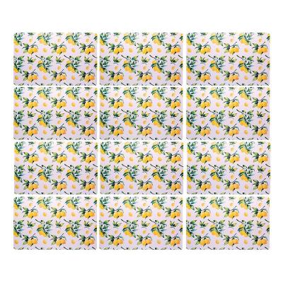 Jogo 12 Lugar Americano Retangular Mesa Limão Siciliano Plástico 43x28cm Lyor