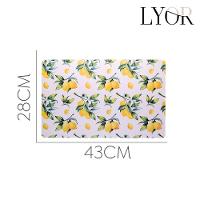 Jogo 12 Lugar Americano Retangular Mesa Limão Siciliano Plástico 43x28cm Lyor - 3
