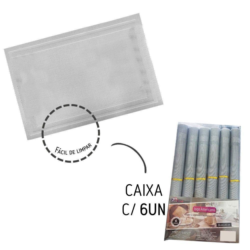 Jogo 12 Lugar Americano Retangular Mesa Prata 30x45cm Pp Em Casa Tem - 2