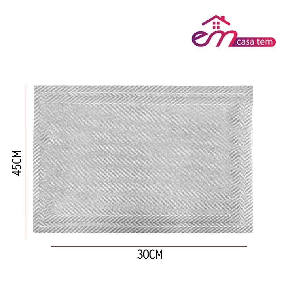 Jogo 12 Lugar Americano Retangular Mesa Prata 30x45cm Pp Em Casa Tem - 4