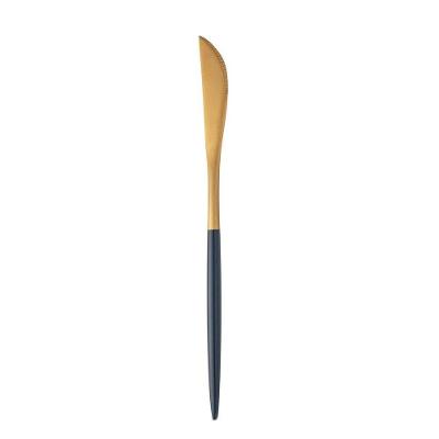 Faqueiro 24 Peças Aço Inox Kyoto Dourado E Azul Wolff