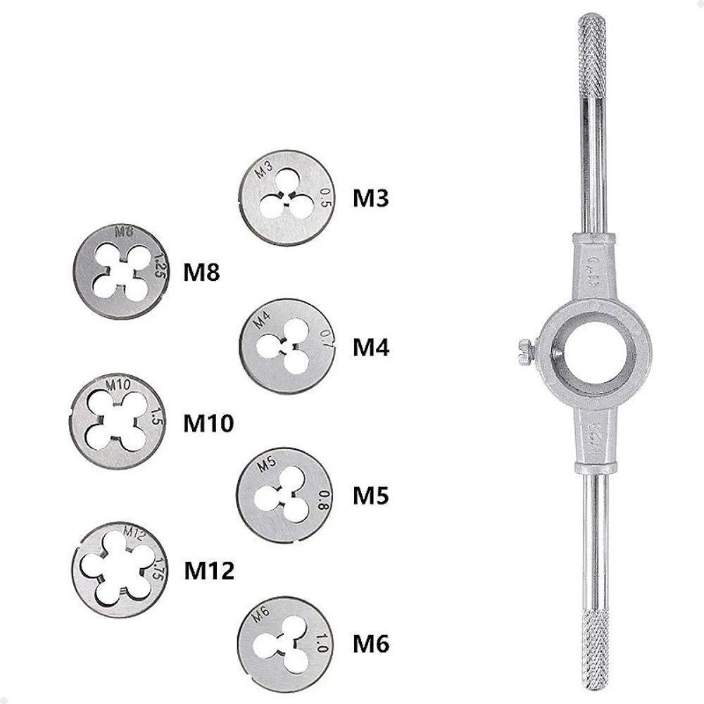 Jogo De Tarraxa E Chave De Encaixe Para Cossinete 8 Peças Aço Lorben Lorben - 4