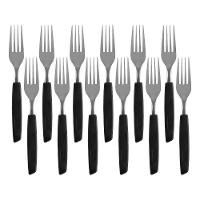 Jogo 12 Garfos De Mesa New Caprese Preto Fratelli Inox - 1