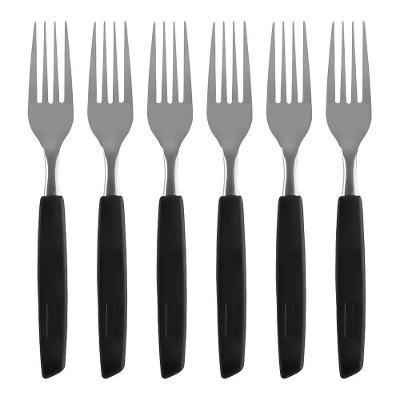 Jogo 6 Garfos De Mesa New Caprese Preto Fratelli Inox