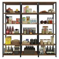 Armário Estante Multiuso Organizador Despensa 15 Prateleiras 177cm Rustic/preto Madesa - 5
