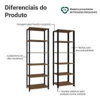 Armário Estante Multiuso Organizador Despensa 10 Prateleiras 118cm Rustic/preto Madesa - 3