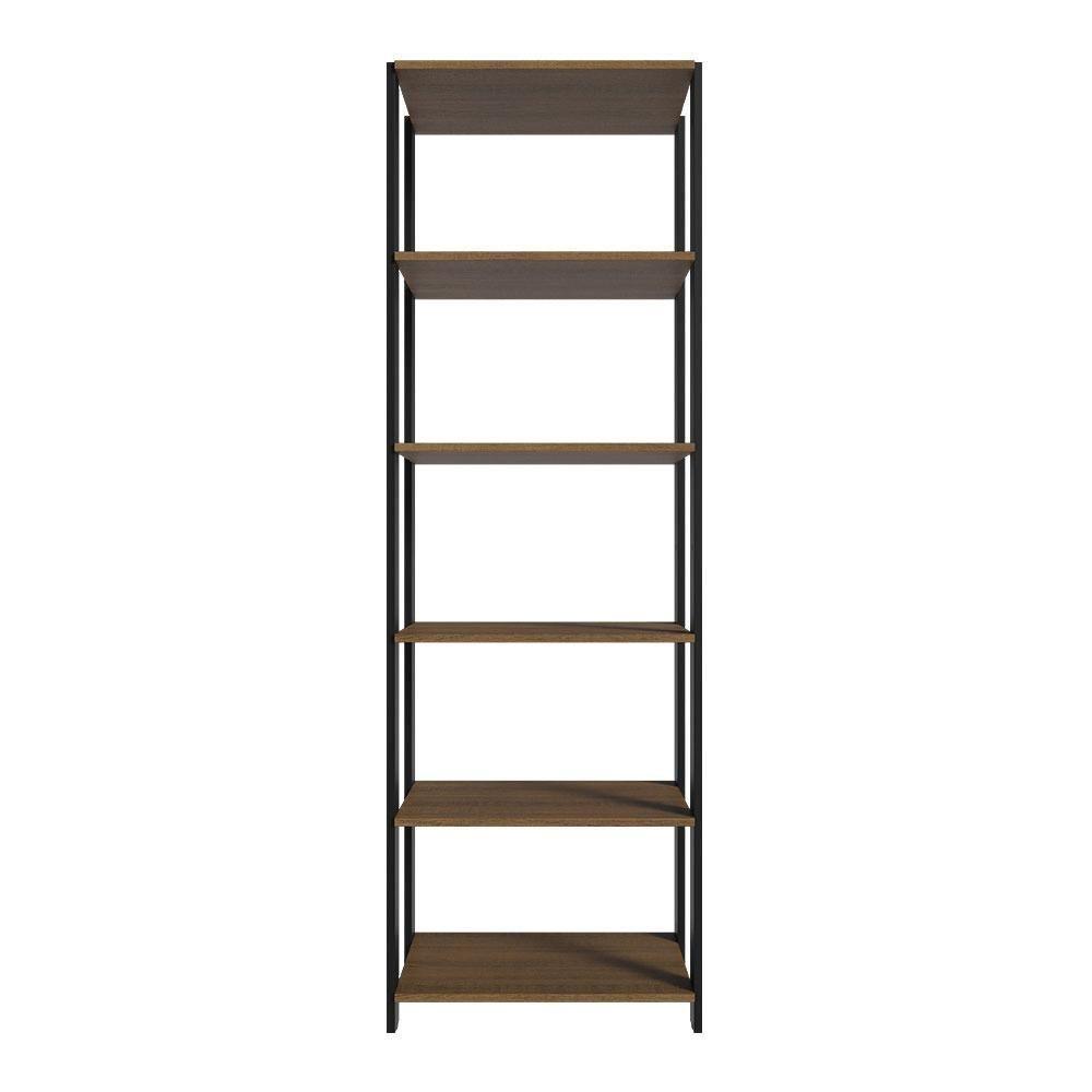 Armário Estante Multiuso Organizador Despensa 5 Prateleiras 59cm Rustic/preto Madesa - 6