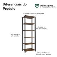 Armário Estante Multiuso Organizador Despensa 5 Prateleiras 59cm Rustic/preto Madesa