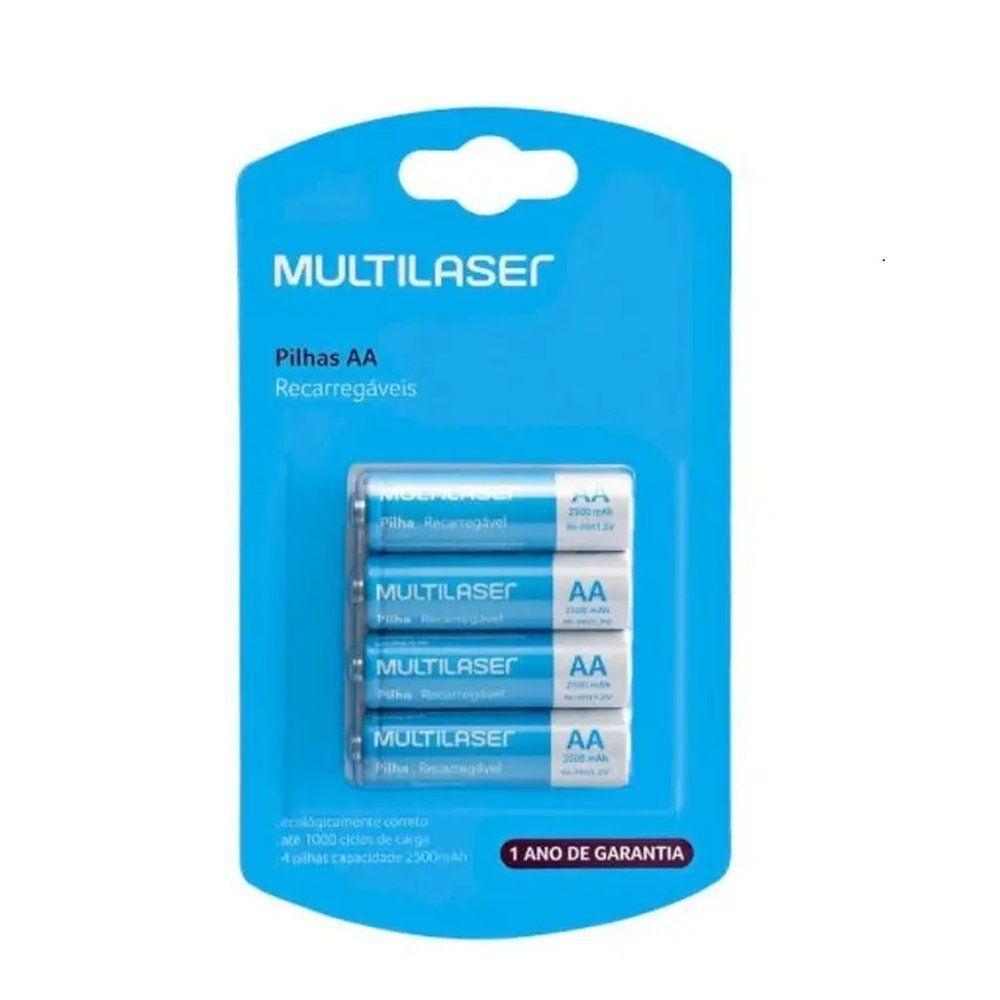 Pilha Recarregavel Aa C/4 2500mah Cb052 Multilaser - 1