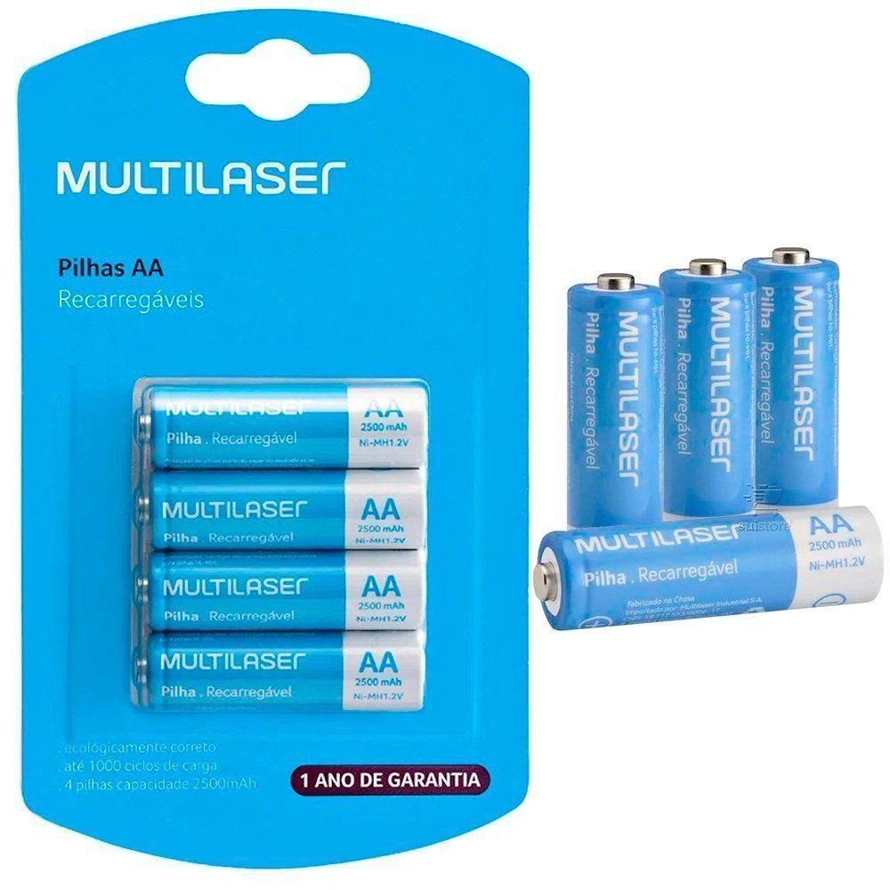 Pilha Recarregavel Aa C/4 2500mah Cb052 Multilaser - 2