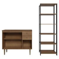 Kit Cozinha Balcão Gabinete 3 Portas 2 Gavetas E Armário Cozinha Despensa 5 Prateleiras Rustic/preto - 6