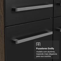 Kit Cozinha Balcão Gabinete 3 Portas 1 Gaveta E Armário Cozinha Despensa 5 Prateleiras Preto/rustic - 7