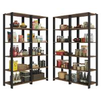 Armário Estante Multiuso Organizador Despensa De Canto 20 Prateleiras 236cm Rustic/preto Madesa - 2