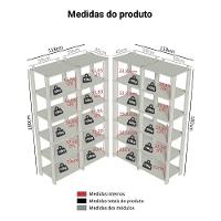 Armário Estante Multiuso Organizador Despensa De Canto 20 Prateleiras 236cm Rustic/preto Madesa - 3