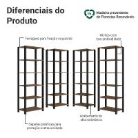 Armário Estante Multiuso Organizador Despensa De Canto 20 Prateleiras 236cm Rustic/preto Madesa