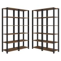 Armário Estante Multiuso Organizador Despensa De Canto 20 Prateleiras 236cm Rustic/preto Madesa - 6