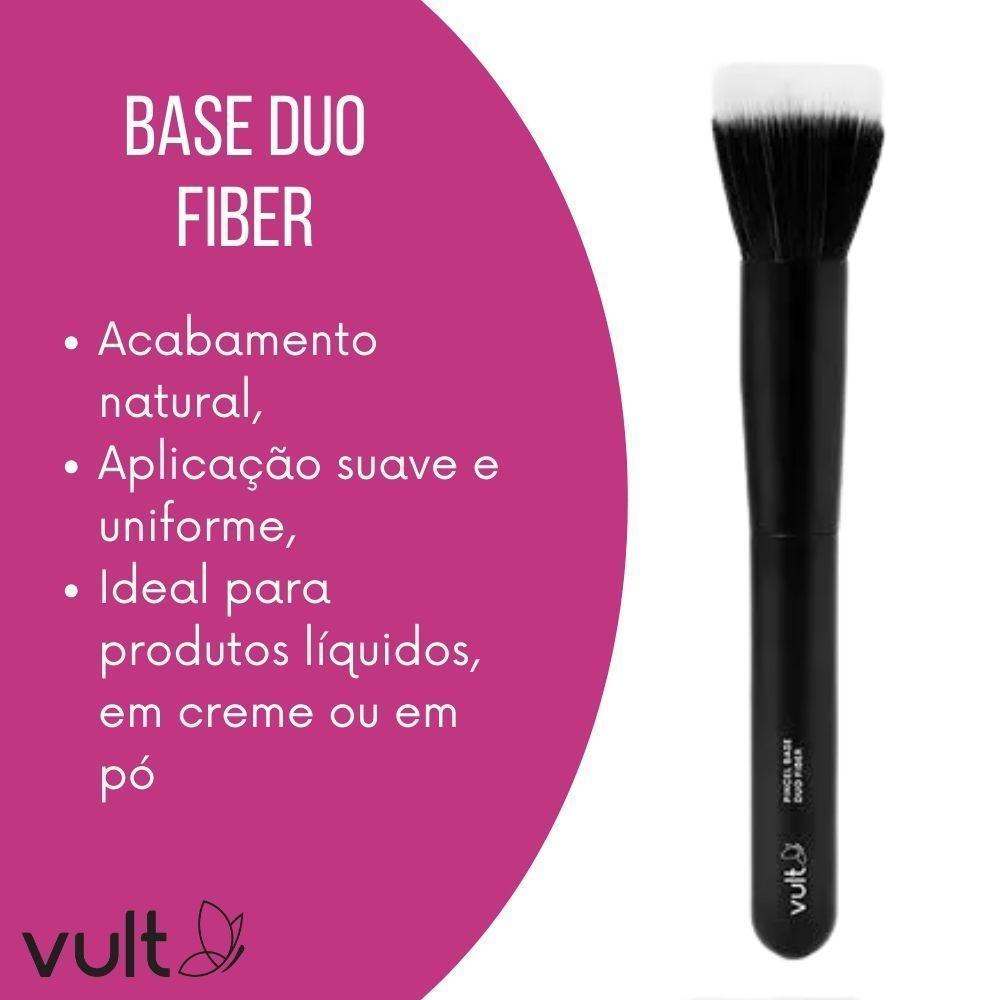Pincel De Maquiagem Base Duo Fiber Fibra Dupla Duas Camadas Vult - 3