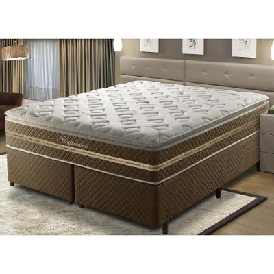 Cama Box King Umaflex Capuccino Com Molas Ensacadas Marrom