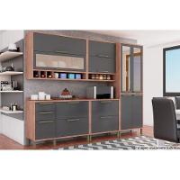 Gabinete De Cozinha Modulado Balcão Syrah 2 Portas E 3 Gavetas Com Tampo 120cm Amendoa-off White - Ronipa - 8