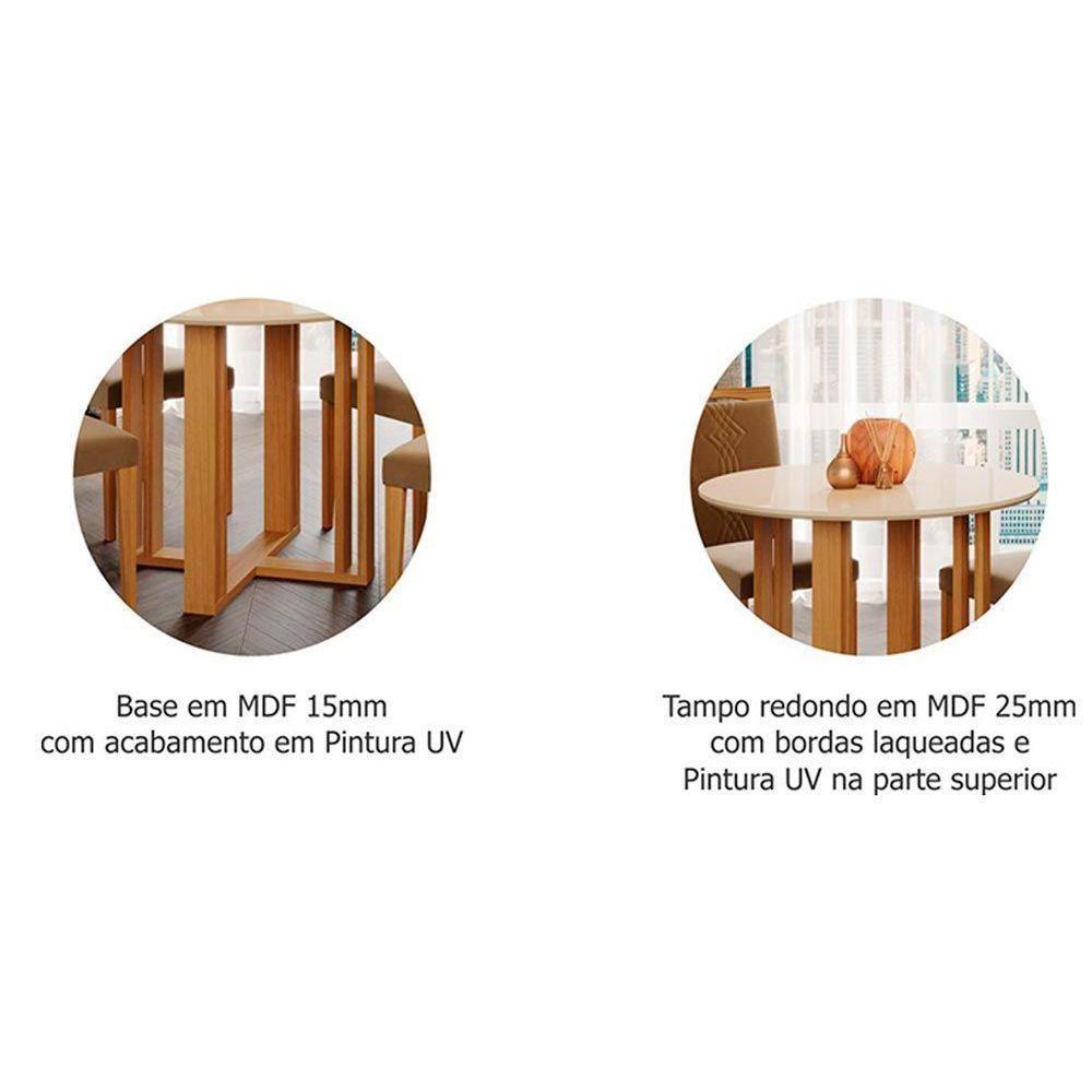 Mesa Para Cozinha Flora C-tampo Madeirado 93cm Nature-off White - Cimol - 3