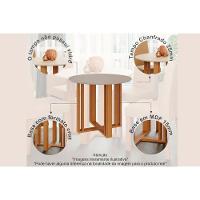 Mesa Para Cozinha Flora C-tampo Madeirado 93cm Nature-off White - Cimol - 5