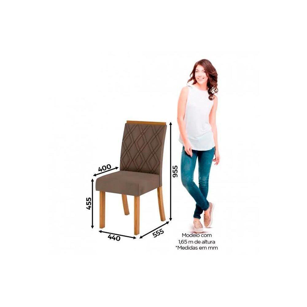 Conjunto Mesa Sala Jantar Dora Tampo Madeirado 90x90cm E 4 Cadeiras Vita Nature Linho Henn - 4