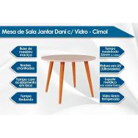 Sala De Jantar Completa Dani Madeira Maciça C- Tampo Madeirado C- Vidro 110cm E 4 Cadeiras Juliana Nature-madeirado-suede Nude Bege - Cimol - 5