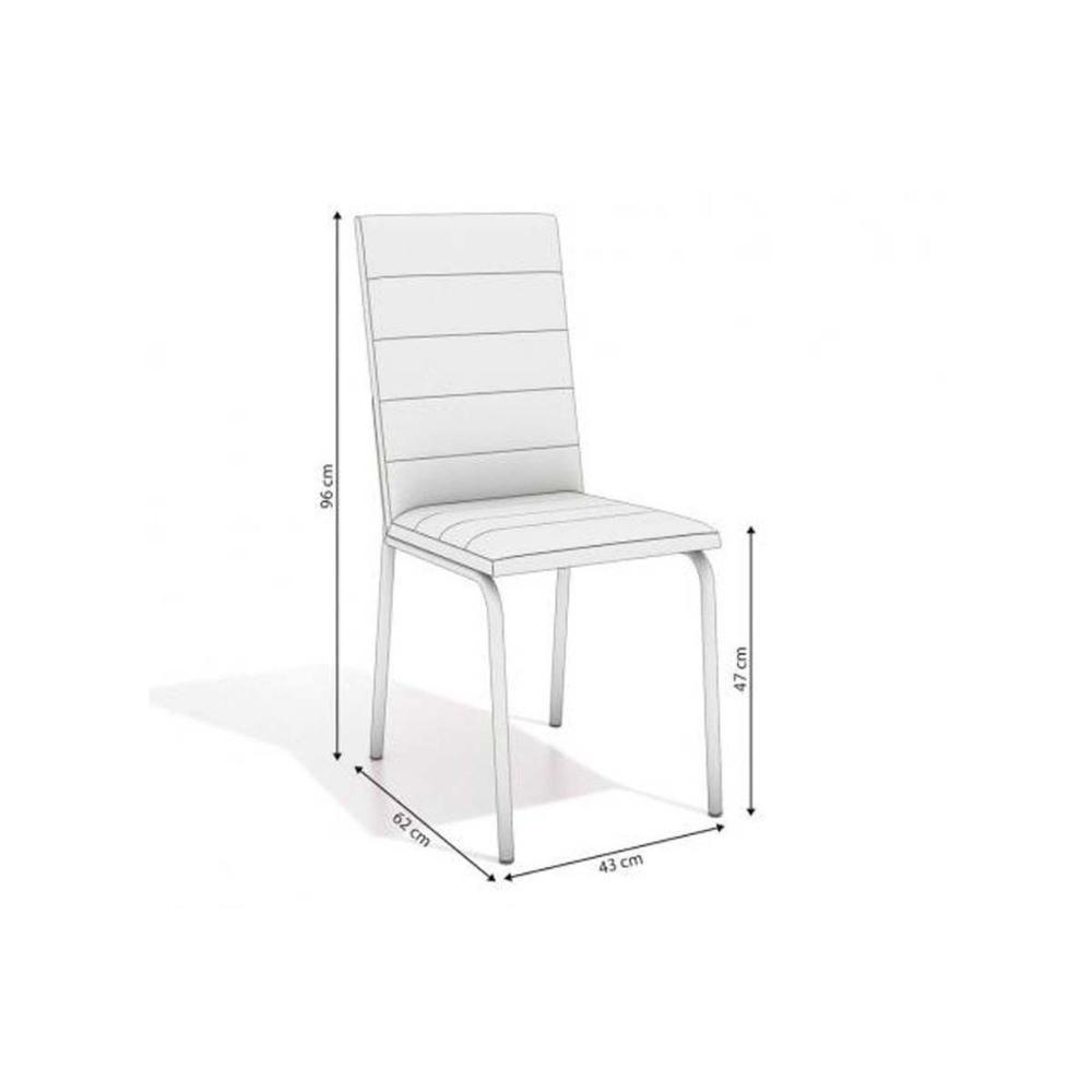 Conjunto Mesa Sala Jantar Loire Com Tampo De Vidro 120x80cm E 6 Cadeiras Amsterdã Cromada Preto Kappesberg - 5