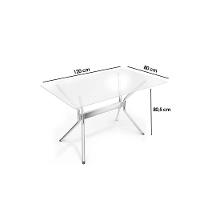 Conjunto Mesa Sala Jantar Loire Com Tampo De Vidro 120x80cm E 6 Cadeiras Amsterdã Cromada Preto Kappesberg