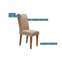 Sala De Jantar Completa Londrina Tampo Madeirado C- Vidro Reto 180x90 E 6 Cadeiras Londrina Imbuia - Veludo Capuccino - Rufato - 3