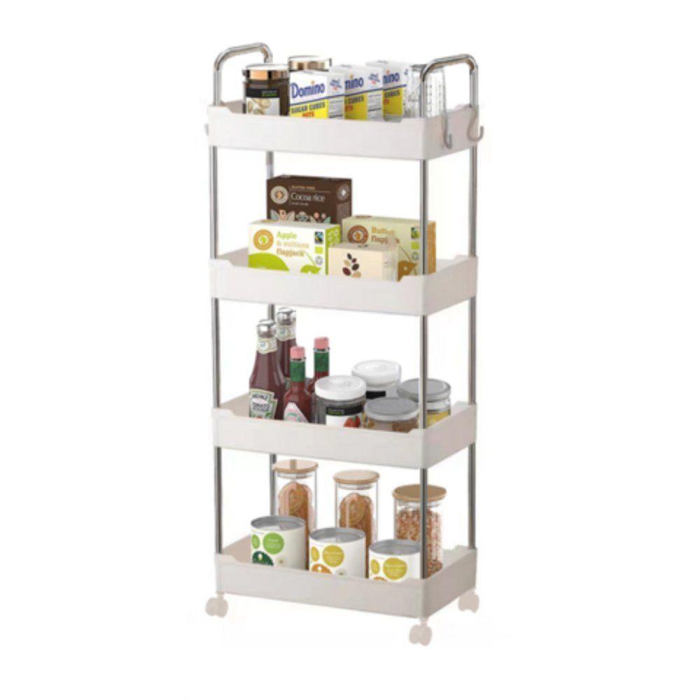 Prateleira Multiuso 4 Andares Com Rodinha Branca - 2