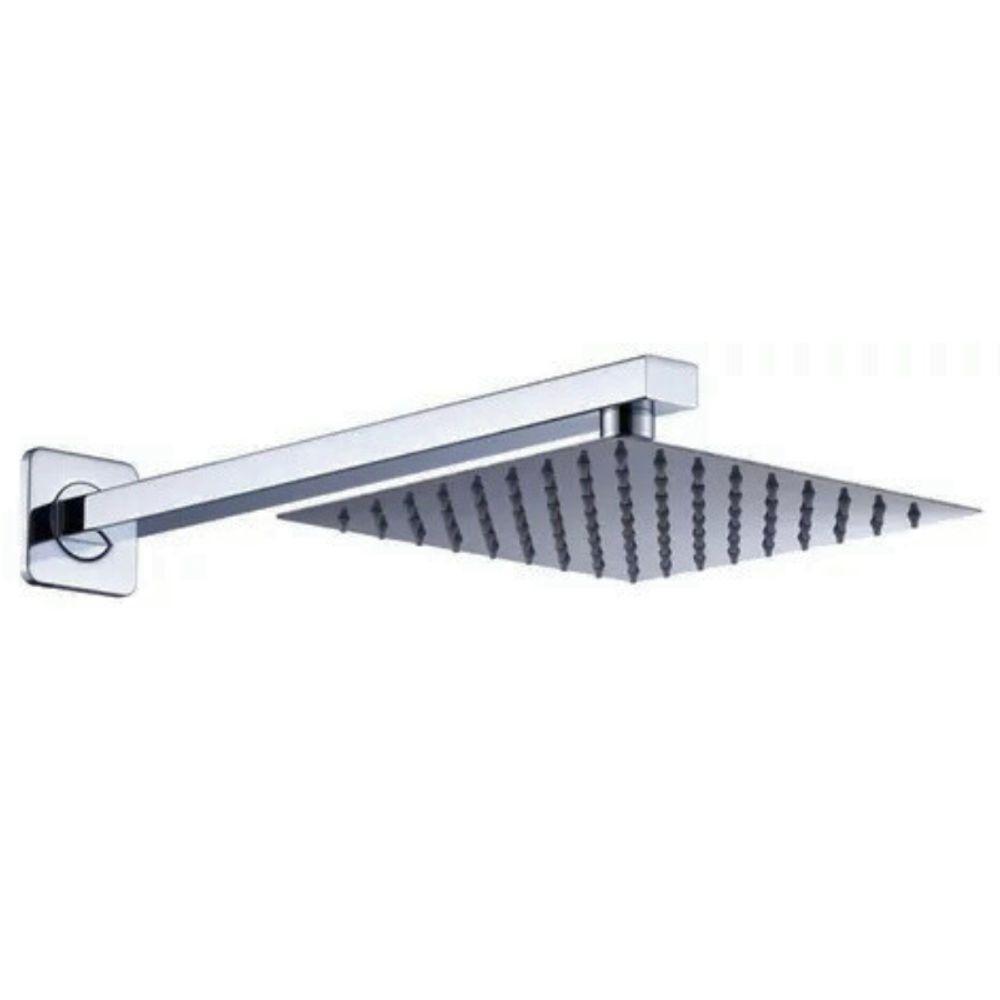 Ducha Quadrada Slim 20x20cm Com Braço 40cm Inox Prata Domum - 1