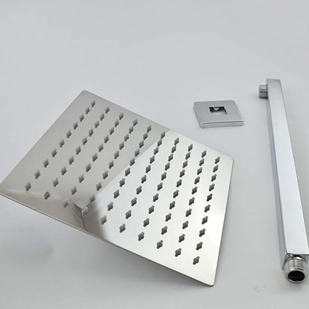Ducha Quadrada Slim 20x20cm Com Braço 40cm Inox Prata Domum - 5