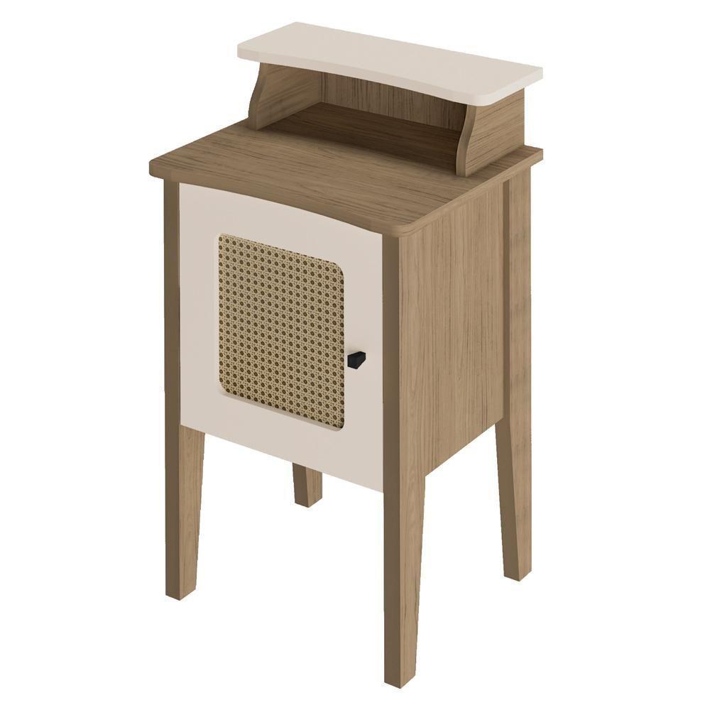 Mesa De Apoio Mdf Sala 43 Cm 4519 Carvalho Off White Arly Carvalho Off White - 1