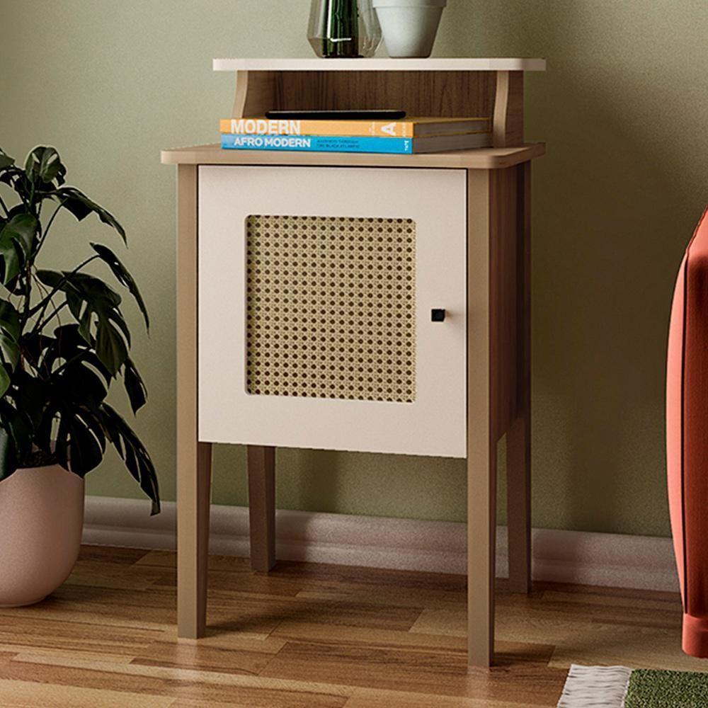 Mesa De Apoio Mdf Sala 43 Cm 4519 Carvalho Off White Arly Carvalho Off White - 2