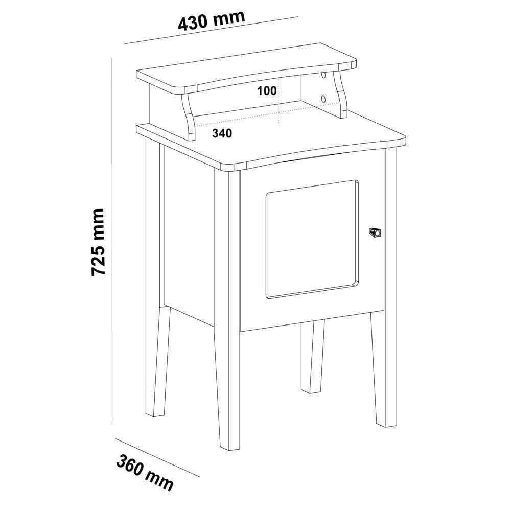 Mesa De Apoio Mdf Sala 43 Cm 4519 Carvalho Off White Arly Carvalho Off White - 3