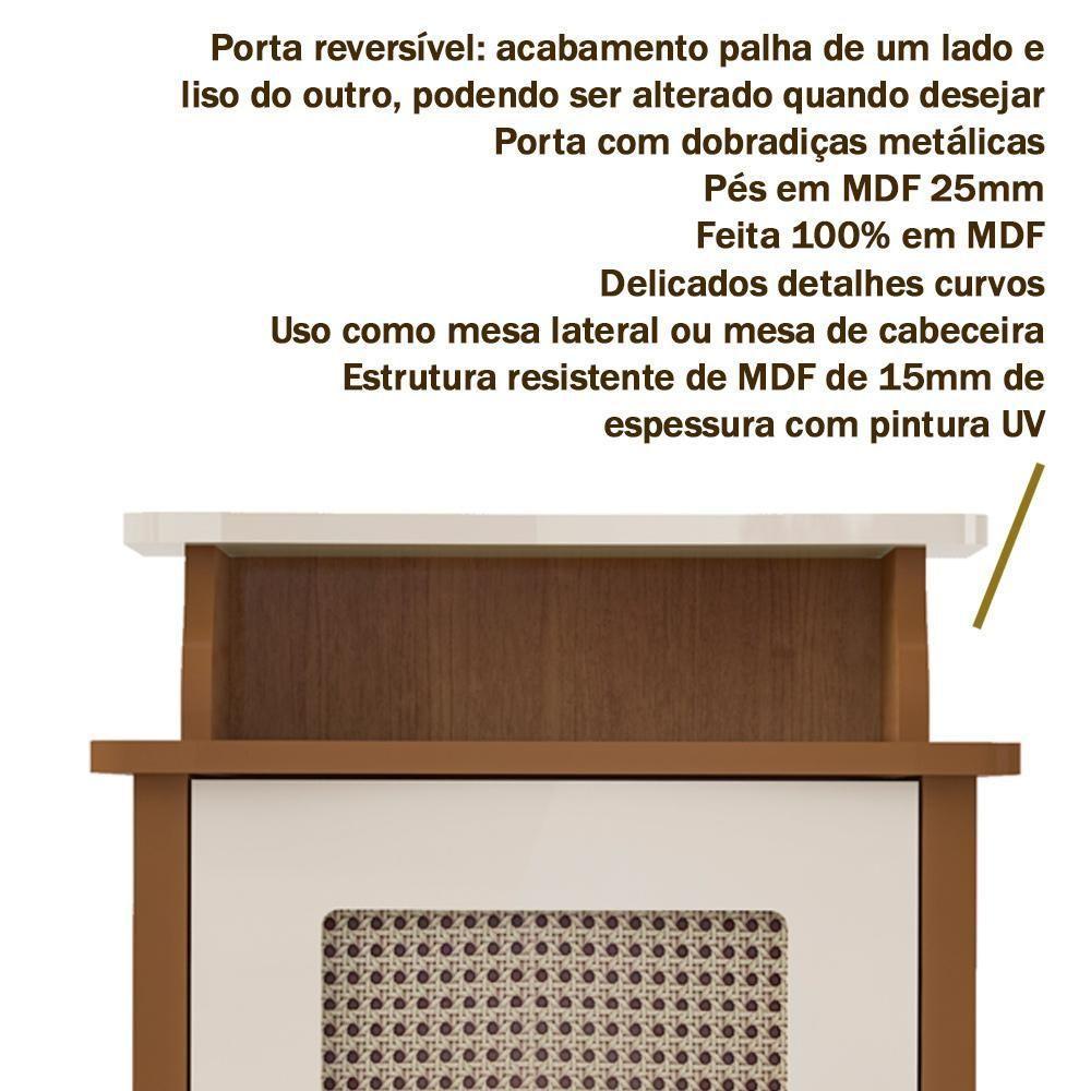 Mesa De Apoio Mdf Sala 43 Cm 4677 Cinamomo Off White Arly Cinamomo Off White - 2
