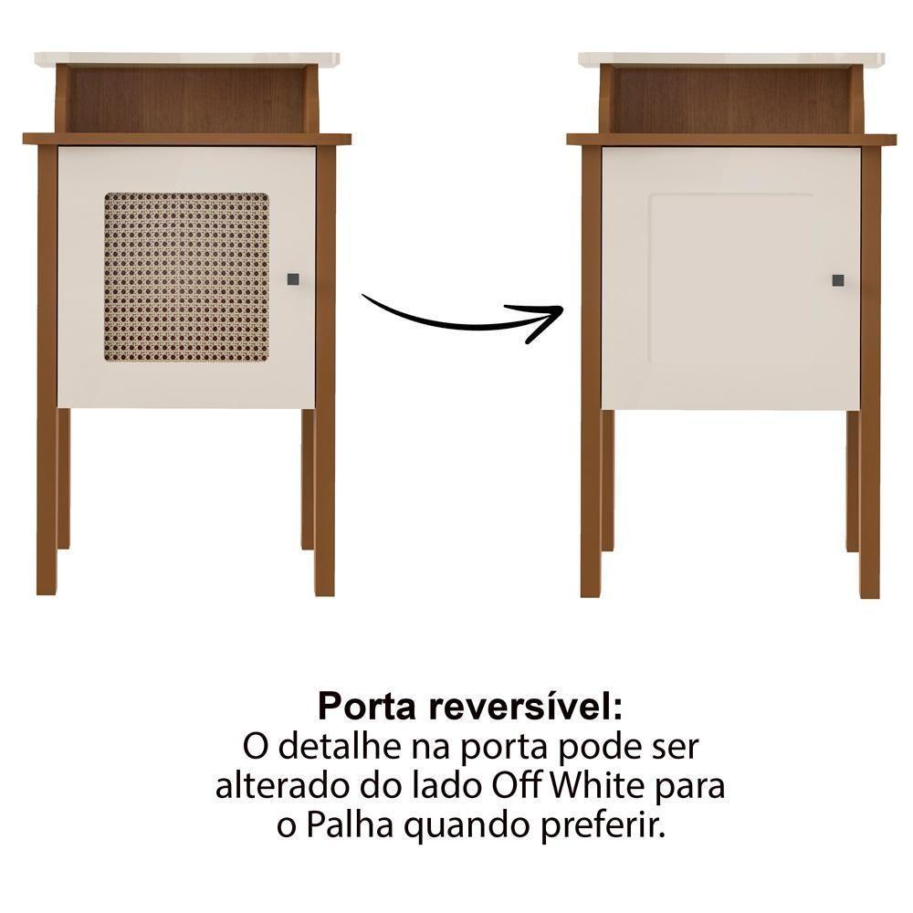 Mesa De Apoio Mdf Sala 43 Cm 4677 Cinamomo Off White Arly Cinamomo Off White - 4