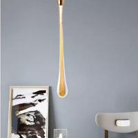 Lustre Pendente Gota Dourado 3w 3000k Bivolt Domum - 2