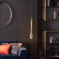 Lustre Pendente Gota Dourado 3w 3000k Bivolt Domum - 3