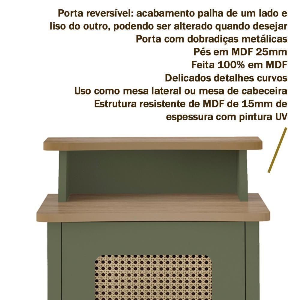 Mesa De Apoio Mdf Sala 43 Cm 4533 Menta Carvalho Arly Menta Carvalho - 5