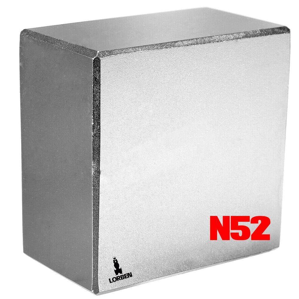 Ímã De Neodímio N52 Lorben Bloco 5x5x2,5cm Trava Super Forte - 1
